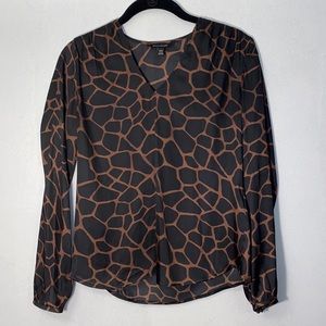 Dressy Giraffe Print Blouse - XXS